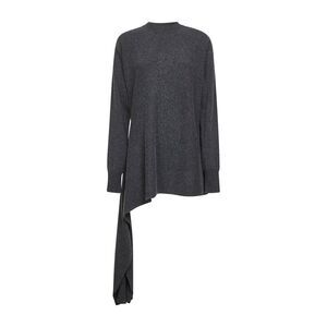 Uma Wang Women Grey Cashmere Knit Asymmetric Sweater